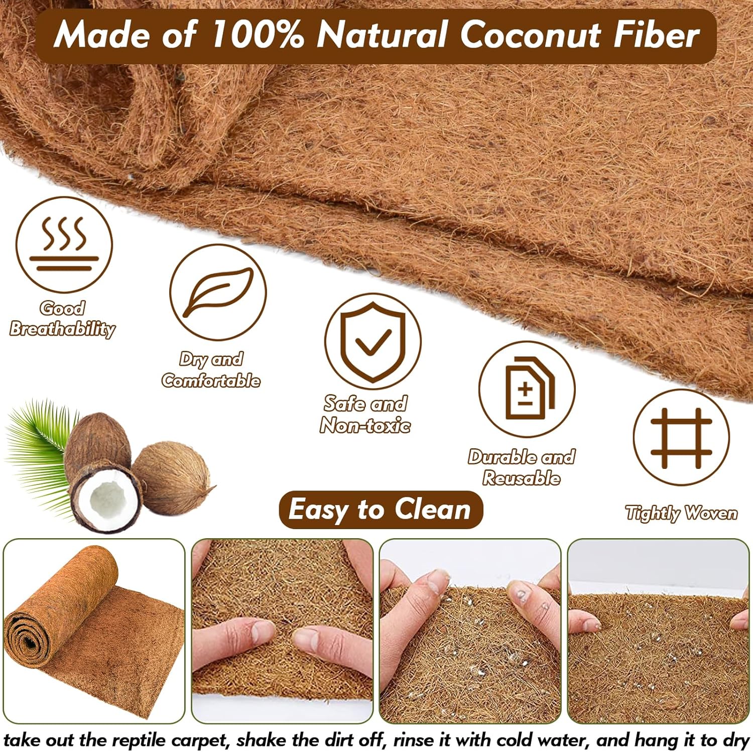 3 Rolls Reptile Carpet, 24x48i - Substrate Coconut Fiber のレビューと価格