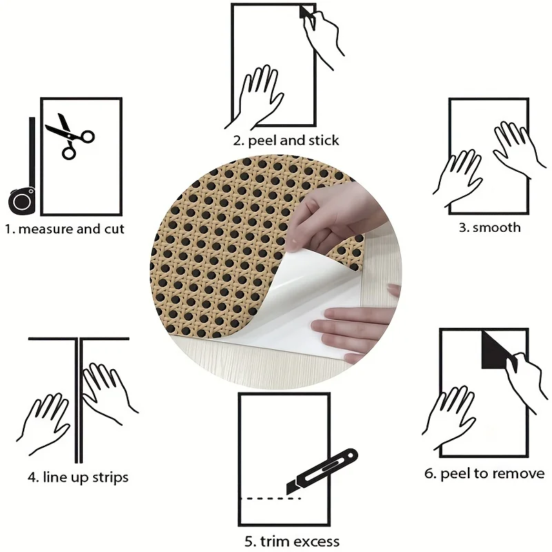 45cm Retro Rattan Pattern Self - Pvc Panel Background のレビューと価格