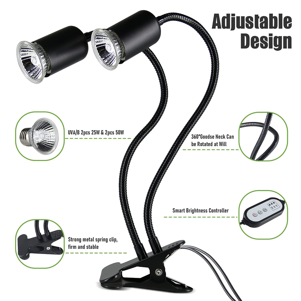 Reptile Heat Lamp Rotating Dou - Ceramic Heat Emitter のレビューと価格