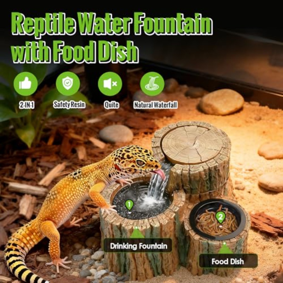 2 in 1 Reptile Water Fountain  - Water Dish Reptile のレビューと価格